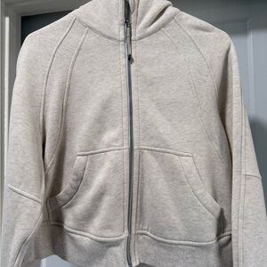 Lululemon oversized full zip scuba XS/S in Heathered Bone